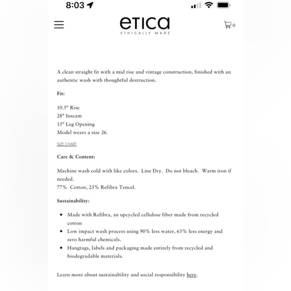 ETICA NWT Rhea Mid Rise Crop Jeans in Wilder - Picture 4 of 13